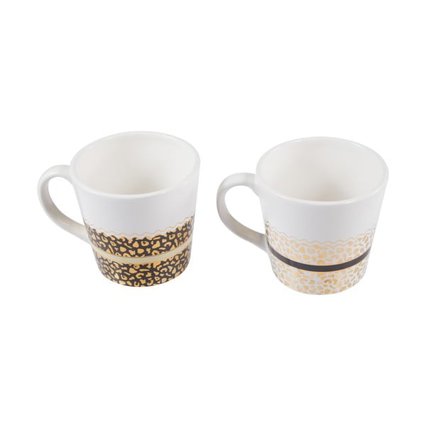 Căni alb-auriu 2 buc. din gresie 300 ml London – Premier Housewares-image-3
