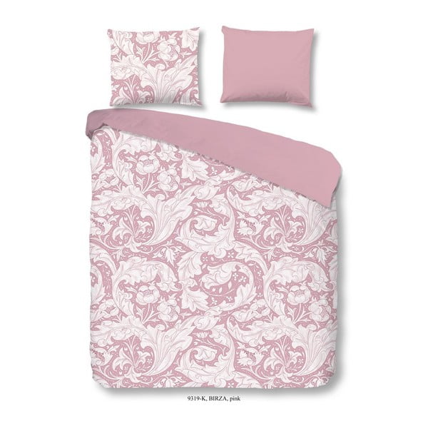 Lenjerie de pat din bumbac Descanso Birza Pink, 135 x 200 cm