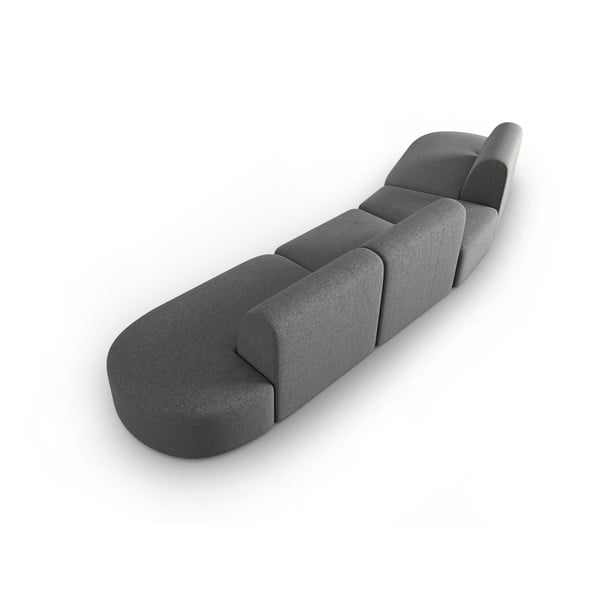 Canapea gri cu tapițerie din chenille cu colț pe partea stângă 428 cm Paolo – Milo Casa-image-3