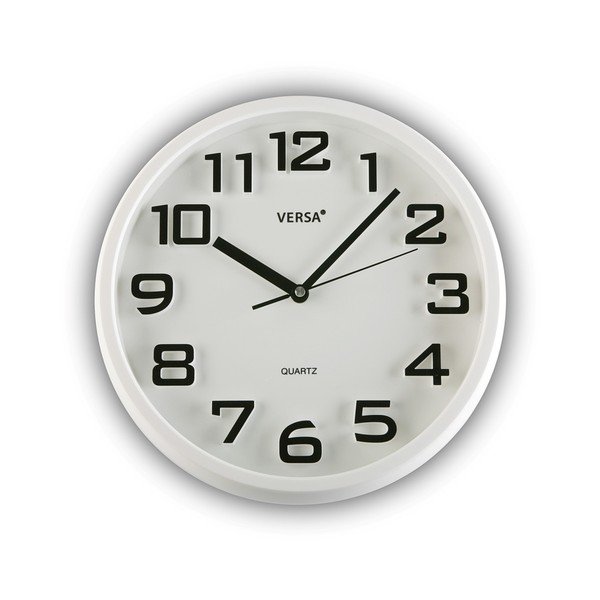 Ceas de perete Versa Basic Clock, 33 cm, alb negru