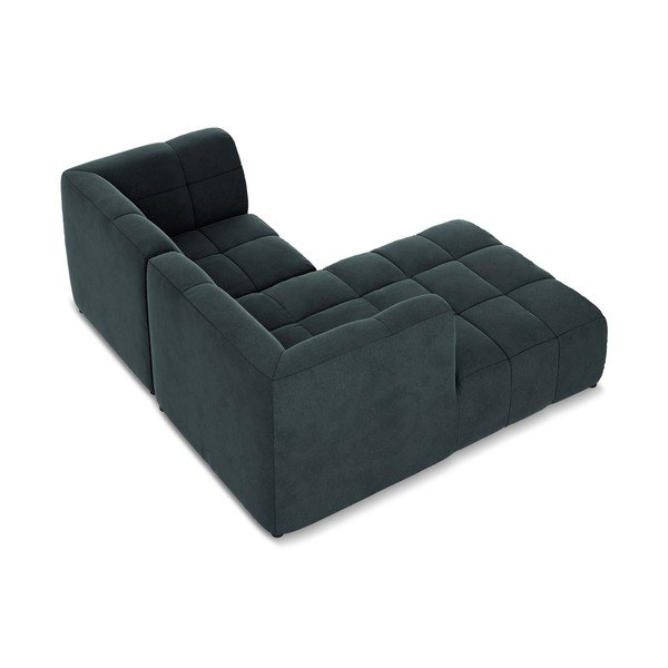 Colțar albastru cu tapițerie din catifea (cu colț pe partea stângă/cu șezlong) Aloha – Makamii-image-4