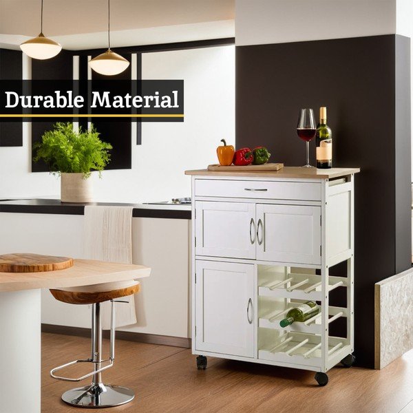 Măsuță de servire cu roți din bambus 37x67 cm Harlow – Premier Housewares-image-2