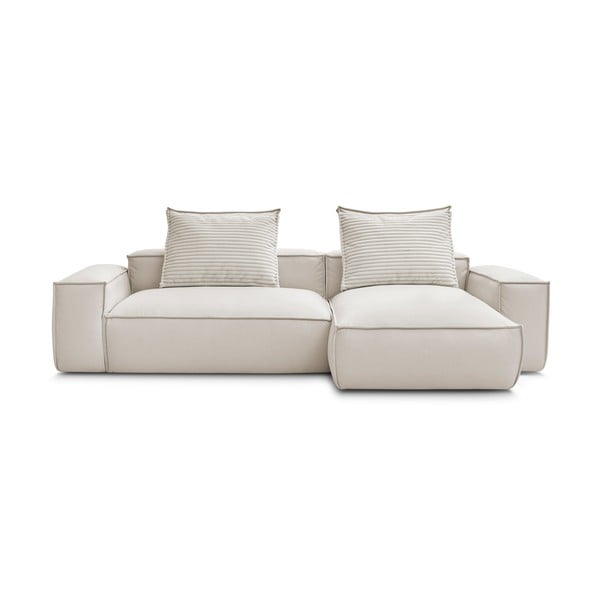 Colțar bej cu tapițerie din imitație de piele (cu colț variabil) Boheme – Bobochic Paris