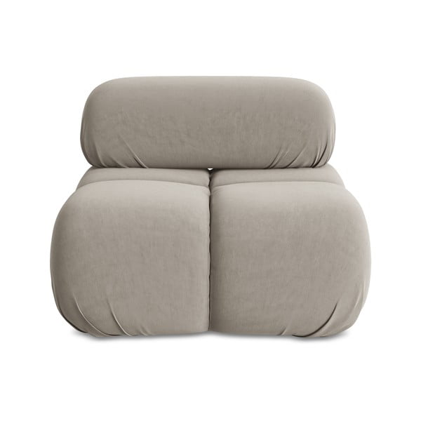 Modul pentru canapea modulară bej cu tapițerie din catifea Lokua – Makamii