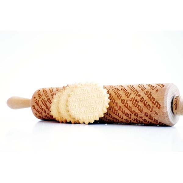 Făcăleț din lemn cu model pentru aluat Valek Made with Love-image-3