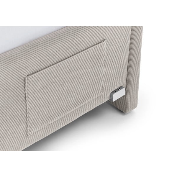 Pat pentru copii  bej pe colț tapițat fără somieră 90x200 cm Cool – Meise Möbel-image-2