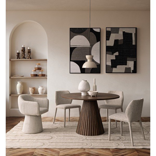 Scaun de dining bej tapițat Libby – Bizzotto-image-1