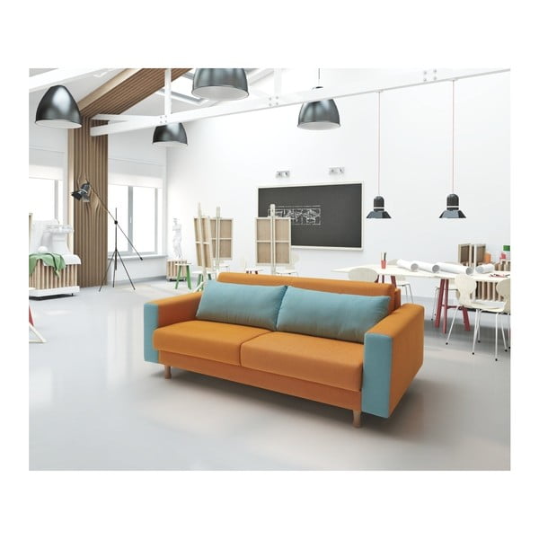 Canapea extensibilă Suinta Garona, lățime 180 cm, portocaliu