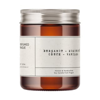 Lumânare din ceară de soia cu parfum de bergamotă și cocos Perfumed Prague, timp de ardere 40 h