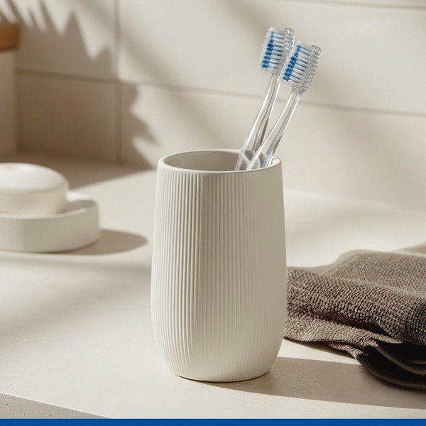 Suport pentru periuța de dinți crem din ceramică Fablo – Wenko-image-1