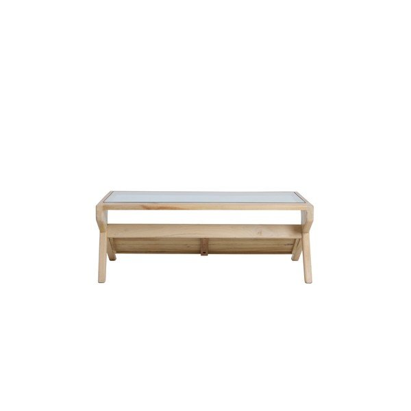 Măsuță de cafea în culoare naturală deschisă cu blat din sticlă 70x112 cm Yuki – Light & Living-image-4