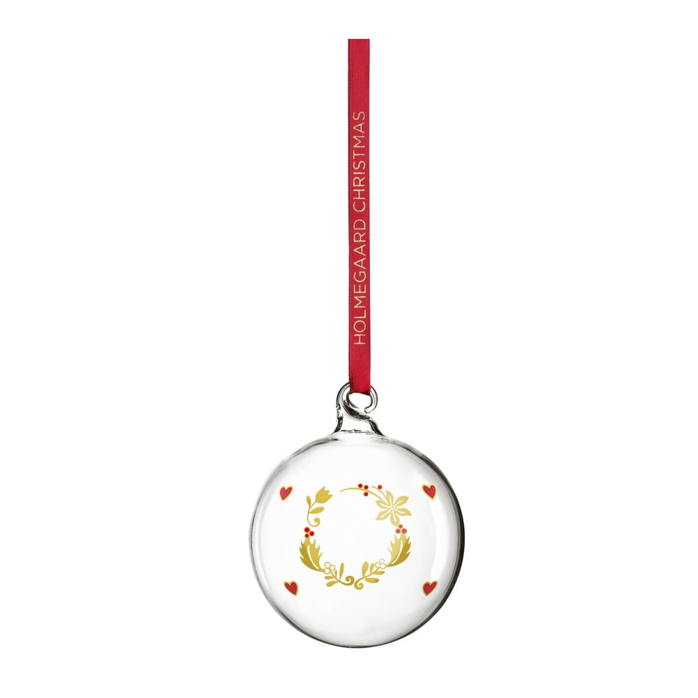 Glob de Crăciun suflat manual din sticlă ø 6,5 cm Ann-Sofi Romme Annual Christmas Bauble – Holmegaard