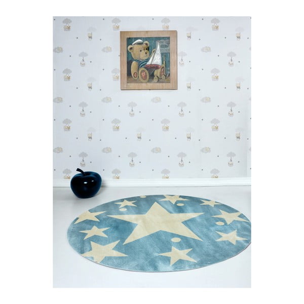 Covor pentru copii Stars Sky Azul, ⌀ 150 cm