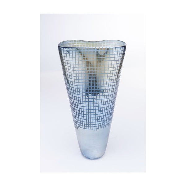 Vază din sticlă Kare Design Luster, înălțime 48 cm, albastru