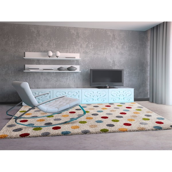 Covor crem 133x190 cm Norge Dots – Universal-image-1
