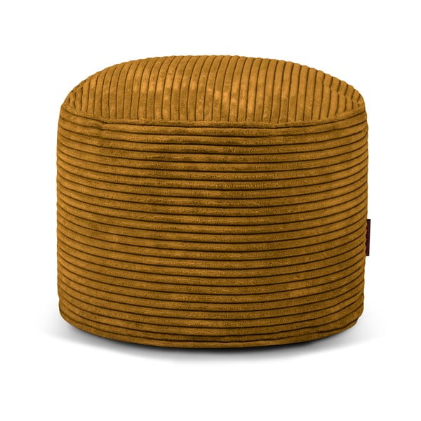 Fotoliu bean bag galben muștar cu tapițerie din catifea reiată Mini – SLOWDOWN