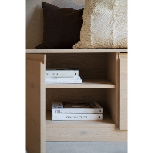 Comodă în culoare naturală deschisă cu aspect de lemn de stejar 180x50x40 cm Melstone – Rowico-image-2