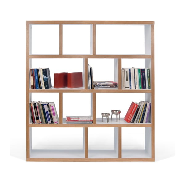 Bibliotecă albă/în culoare naturală 150x159 cm Berlin – TemaHome-image-3