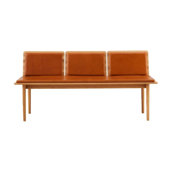 Bancă din piele maro cognac Elba - Hammel Furniture-image-2
