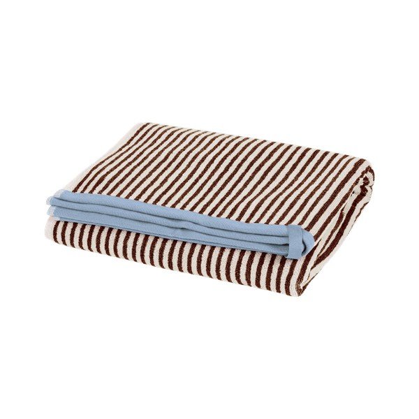 Prosop maro/crem din bumbac din frotir 70x140 cm Gobo – noo.ma