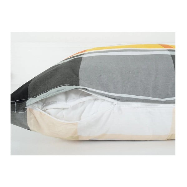 Lenjerie de pat portocalie din țesătură crep pentru pat de o persoană 140x200 cm Orabge Kube – B.E.S.-image-2