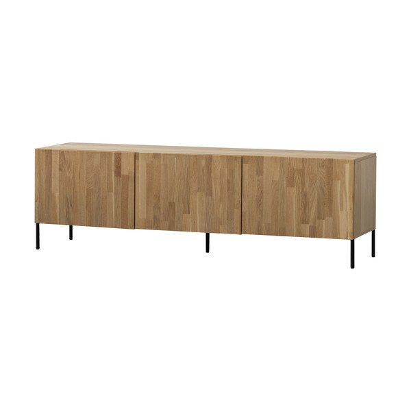 Comodă TV în culoare naturală din lemn de stejar 180x56x46 cm Bono – WOOOD-image-4