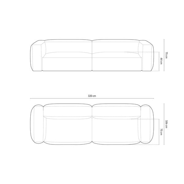Canapea modulară bej 320 cm Martina – Micadoni Home-image-4