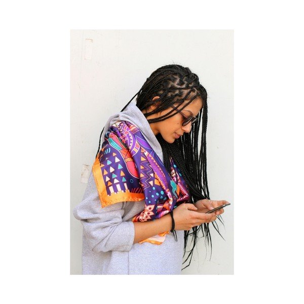 Eșarfă damă Madre Selva Electric Animals, 70 x 50 cm-image-1