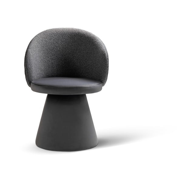 Fotoliu gri închis cu tapițerie din catifea Inez – Micadoni 