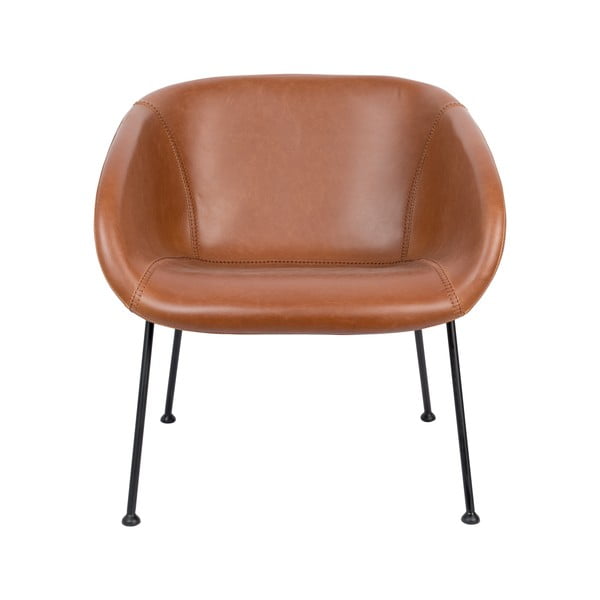 Fotoliu din piele ecologică Zuiver Feston, maro-image-2