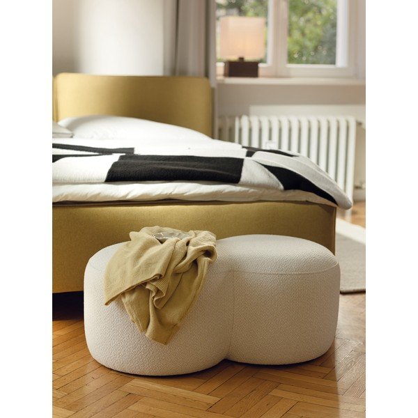 Puf bej cu tapițerie din țesătură bouclé Umbo – noo.ma-image-1