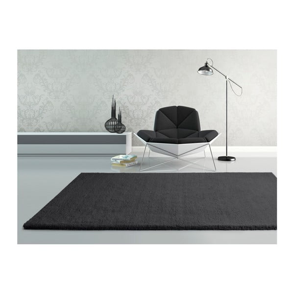 Covor Universal Shanghai Liso, 160 x 230 cm, negru antracit-image-1