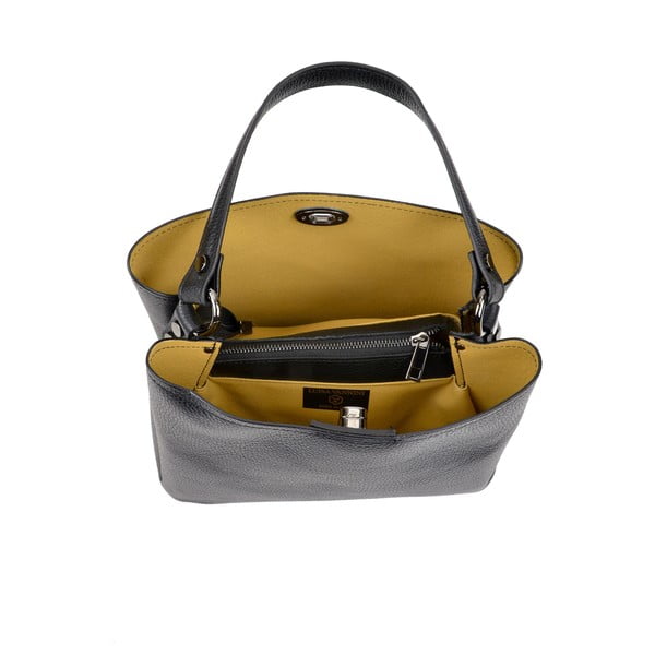 Geantă din piele Luisa Vannini Simplio, negru-image-1