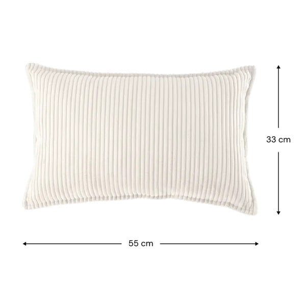 Pernă decorativă pentru copii crem cu tapițerie din catifea reiată Bolster – Wigiwama-image-2