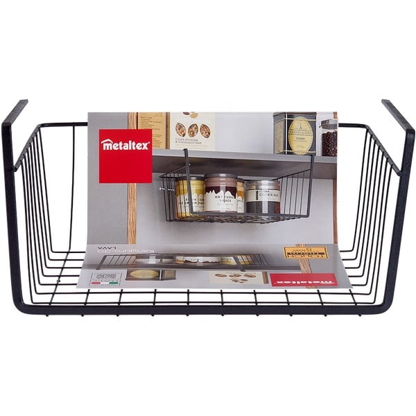 Coș de agățat pentru raft bucătărie Metaltex, lungime 30 cm, negru-image-3