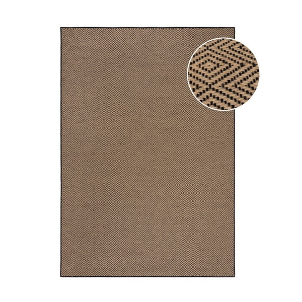 Covor negru/în culoare naturală din iută 200x290 cm Diamond – Flair Rugs