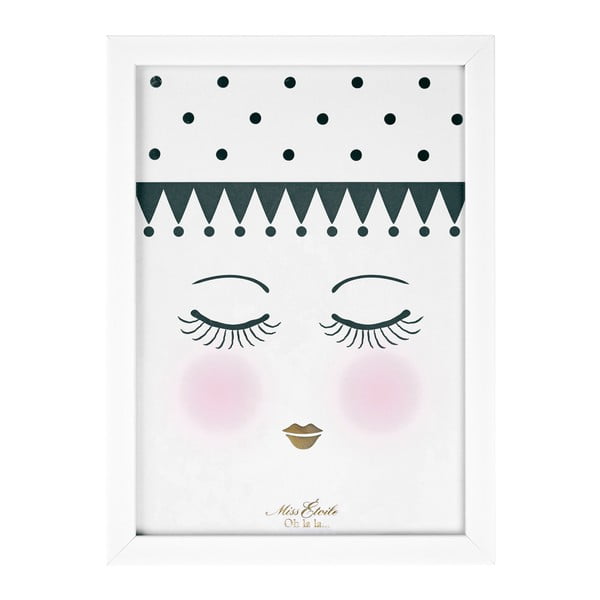 Tablou Miss Étoile Eyes And Dots, 25 x 33 cm