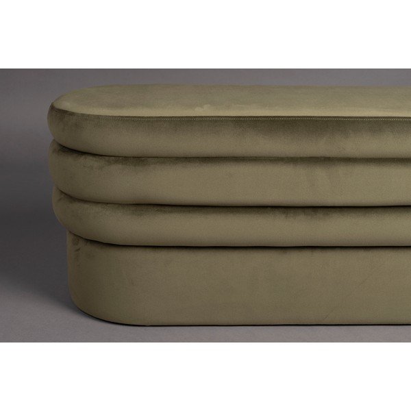 Bancă kaki cu tapițerie din catifea Aditi – Dutchbone-image-4