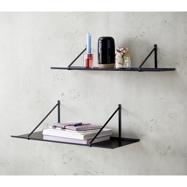 Raft de perete Hammel Edge, 65 x 27 cm, negru-image-4