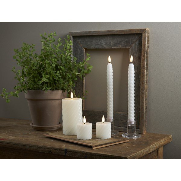 Lumânare cu LED din ceară albă Star Trading Flamme Swirl, înălțime 15 cm-image-3