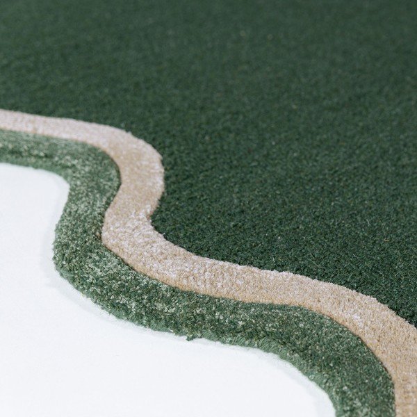 Covor verde închis țesut manual din amestesc de lână 200x290 cm Rivo Wool – Flair Rugs-image-3