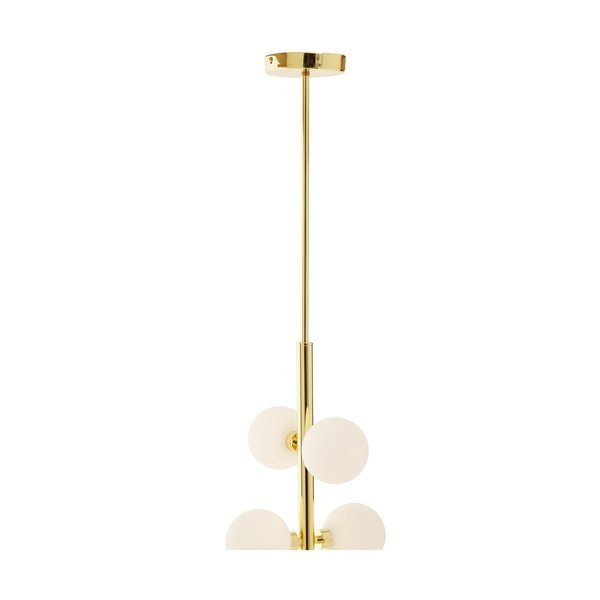 Lustră albă/aurie din metal cu abajur din sticlă ø 27 cm Trieste – Premier Housewares-image-3