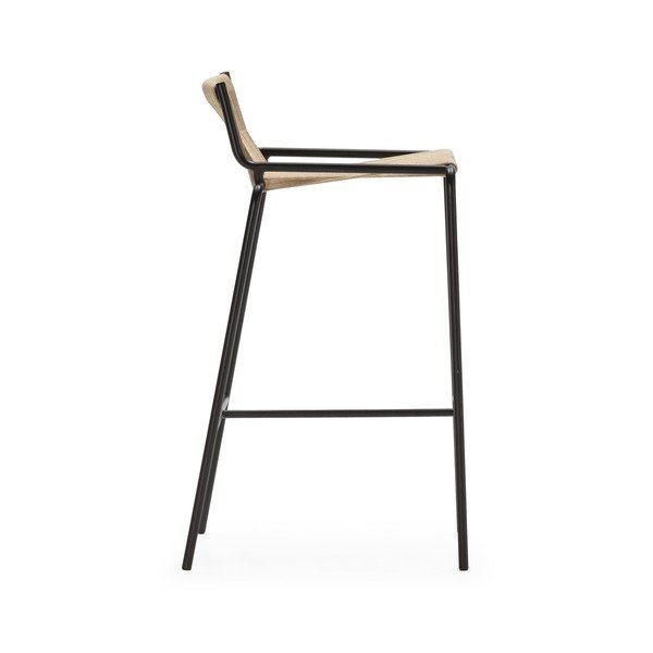 Scaun de bar bej din metal (înălțime șezut 65 cm) Emily – Marckeric-image-3