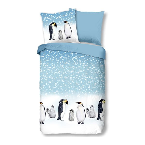 Lenjerie de pat din bumbac pentru copii Good Morning Snow Pippy, 135 x 200 cm