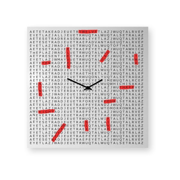 Ceas de perete, dESIGNoBJECT.it Crosswords, 50 x 50 cm 