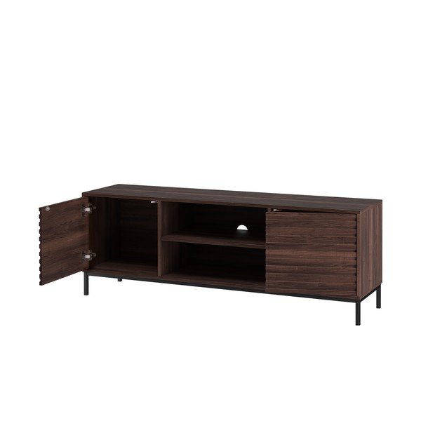 Masă TV în culoare naturală cu aspect de lemn de nuc 140x50 cm Celine - Støraa-image-2