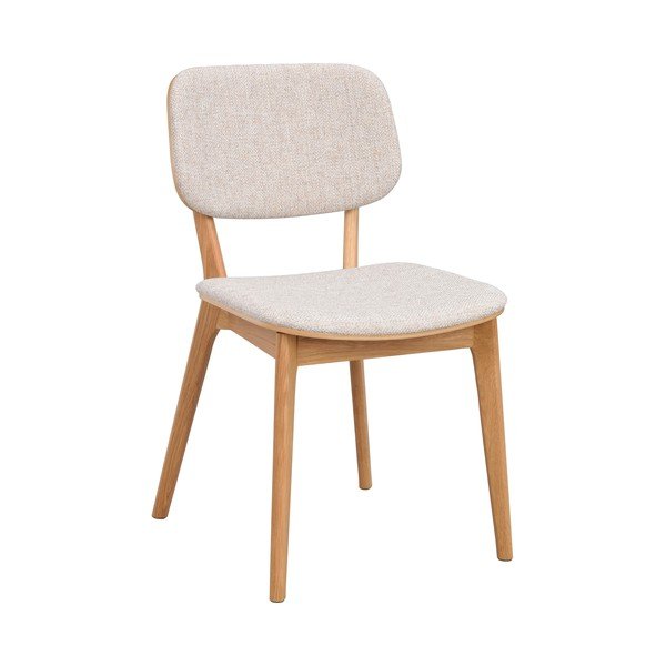 Scaun de dining crem/în culoare naturală din lemn de stejar Barrett – Rowico