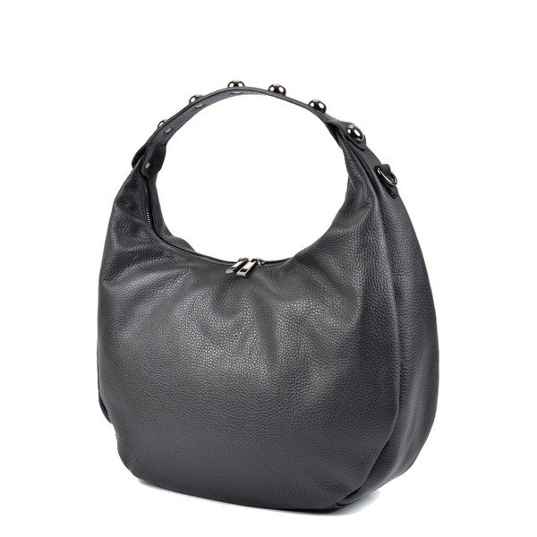 Geantă din piele Roberta M Hobo, negru-image-1