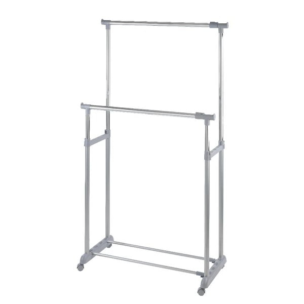 Suport de haine mobil telescopic din metal gri Twin - Wenko-image-2