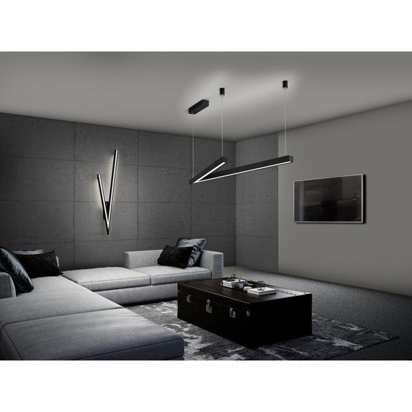 Plafonieră neagră LED cu control vocal/cu control prin aplicații mobile cu abajur din metal 35x127.5 cm Cicanto – CINQUE-image-1